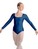 Solid Lycra LS Square Neck Leotard