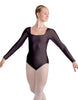 Solid Lycra LS Square Neck Leotard