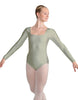 Solid Lycra LS Square Neck Leotard