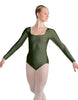 Solid Lycra LS Square Neck Leotard