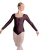 Solid Lycra LS Square Neck Leotard