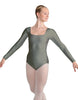 Solid Lycra LS Square Neck Leotard