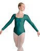 Solid Lycra LS Square Neck Leotard
