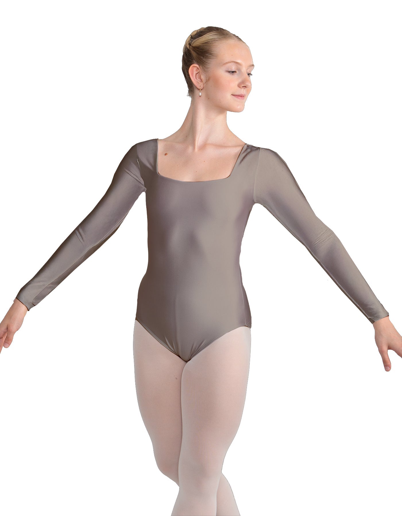 Solid Lycra LS Square Neck Leotard
