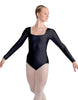Solid Lycra LS Square Neck Leotard