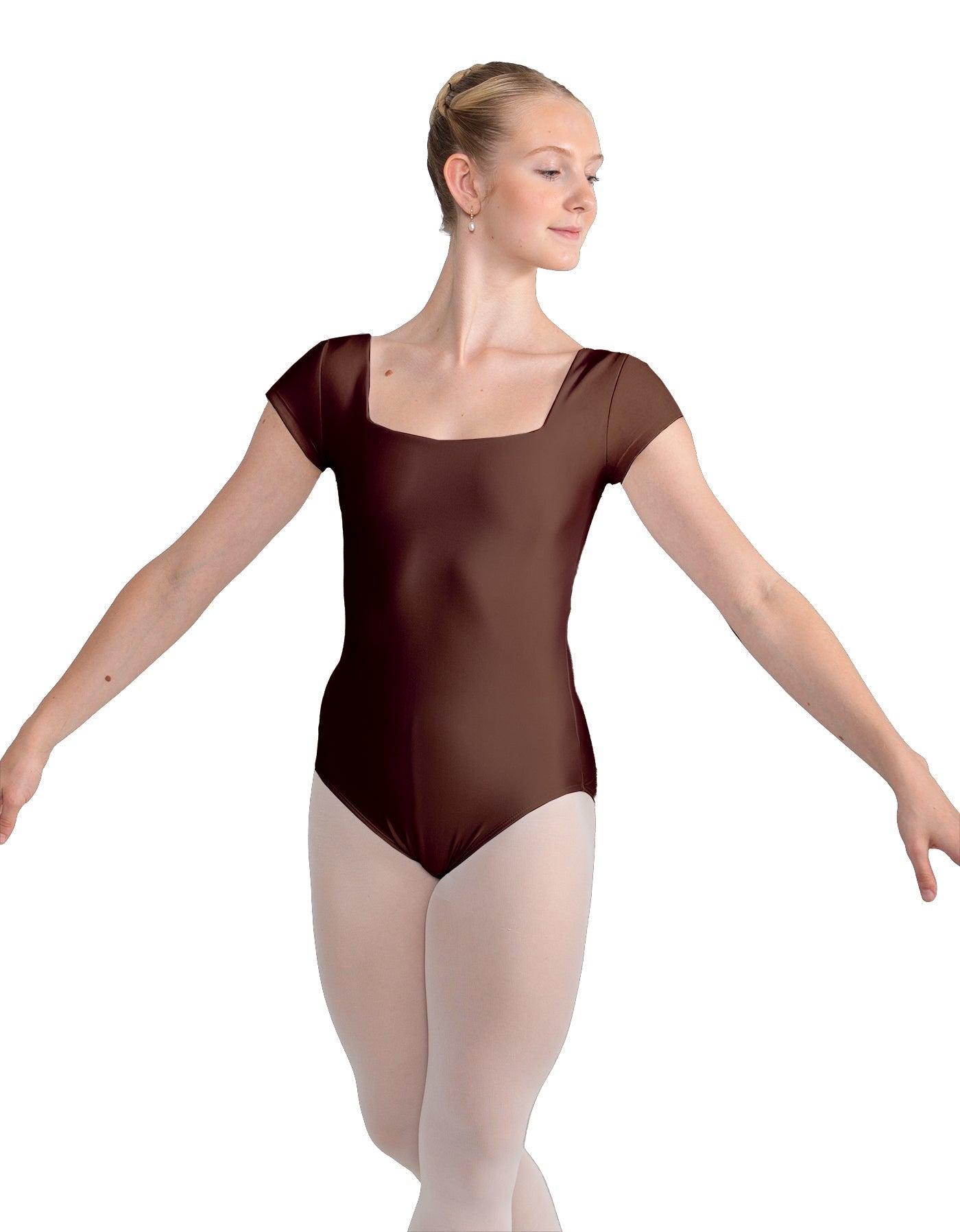 Solid Lycra Cap Sleeve Square Neck Leotard