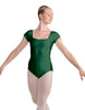 Solid Lycra Cap Sleeve Square Neck Leotard
