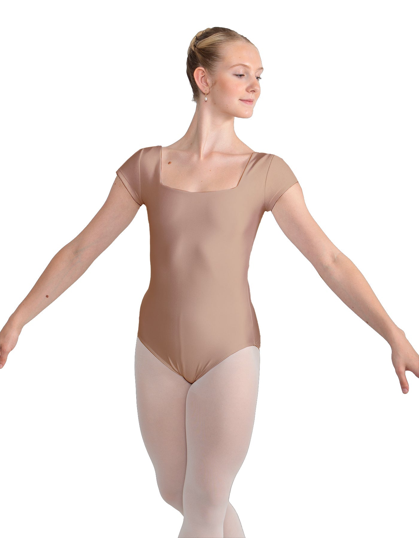 Solid Lycra Cap Sleeve Square Neck Leotard