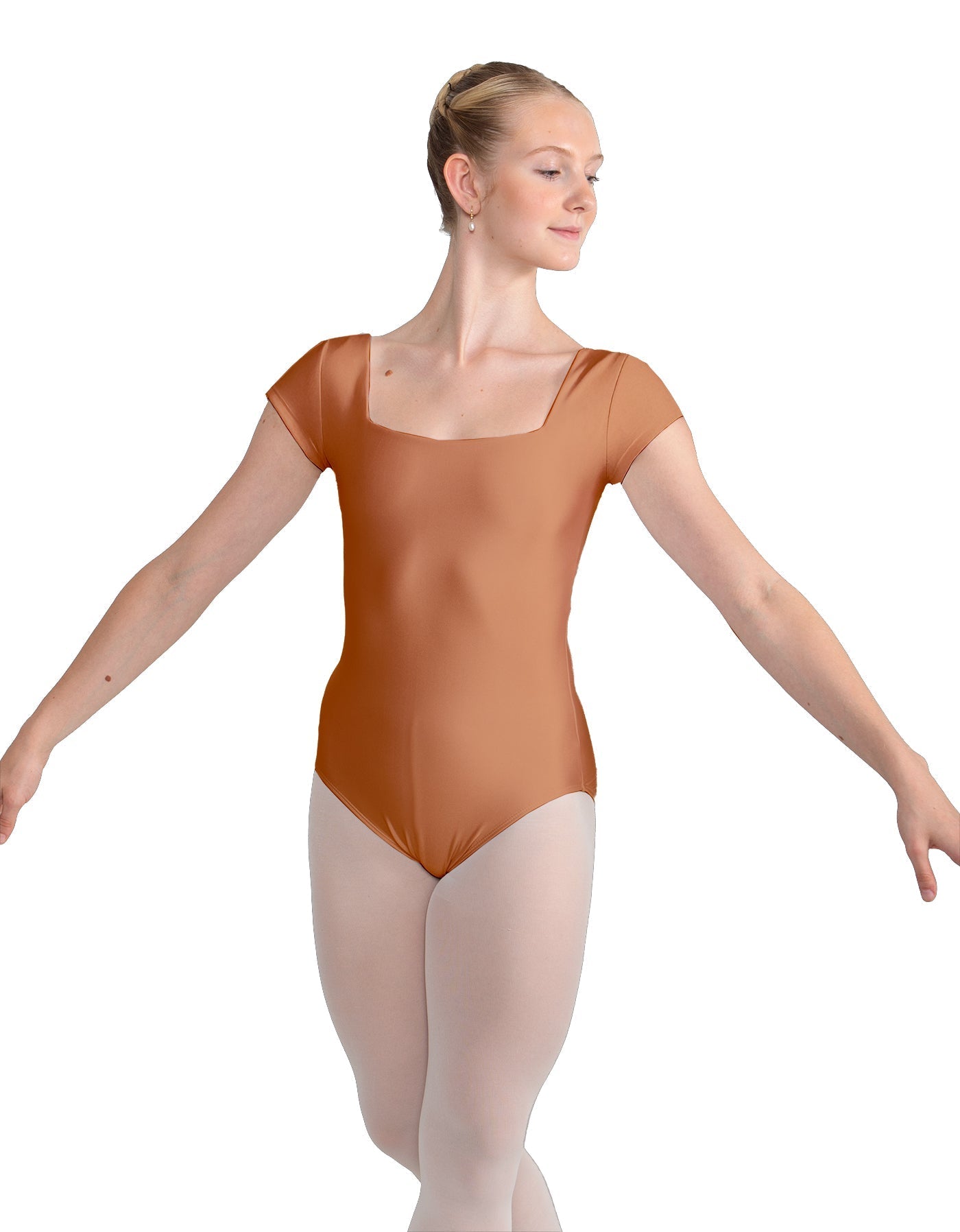 Solid Lycra Cap Sleeve Square Neck Leotard