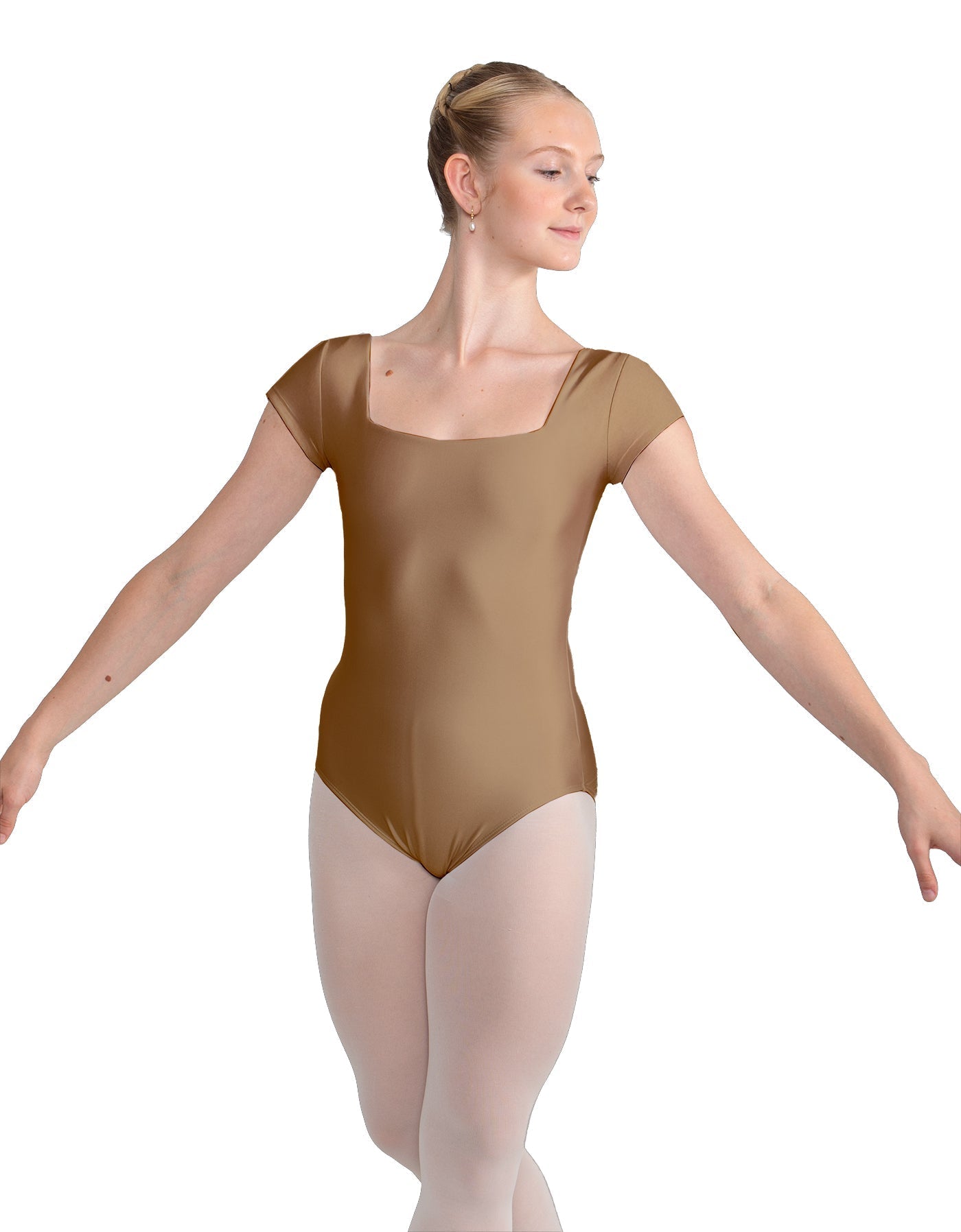 Solid Lycra Cap Sleeve Square Neck Leotard