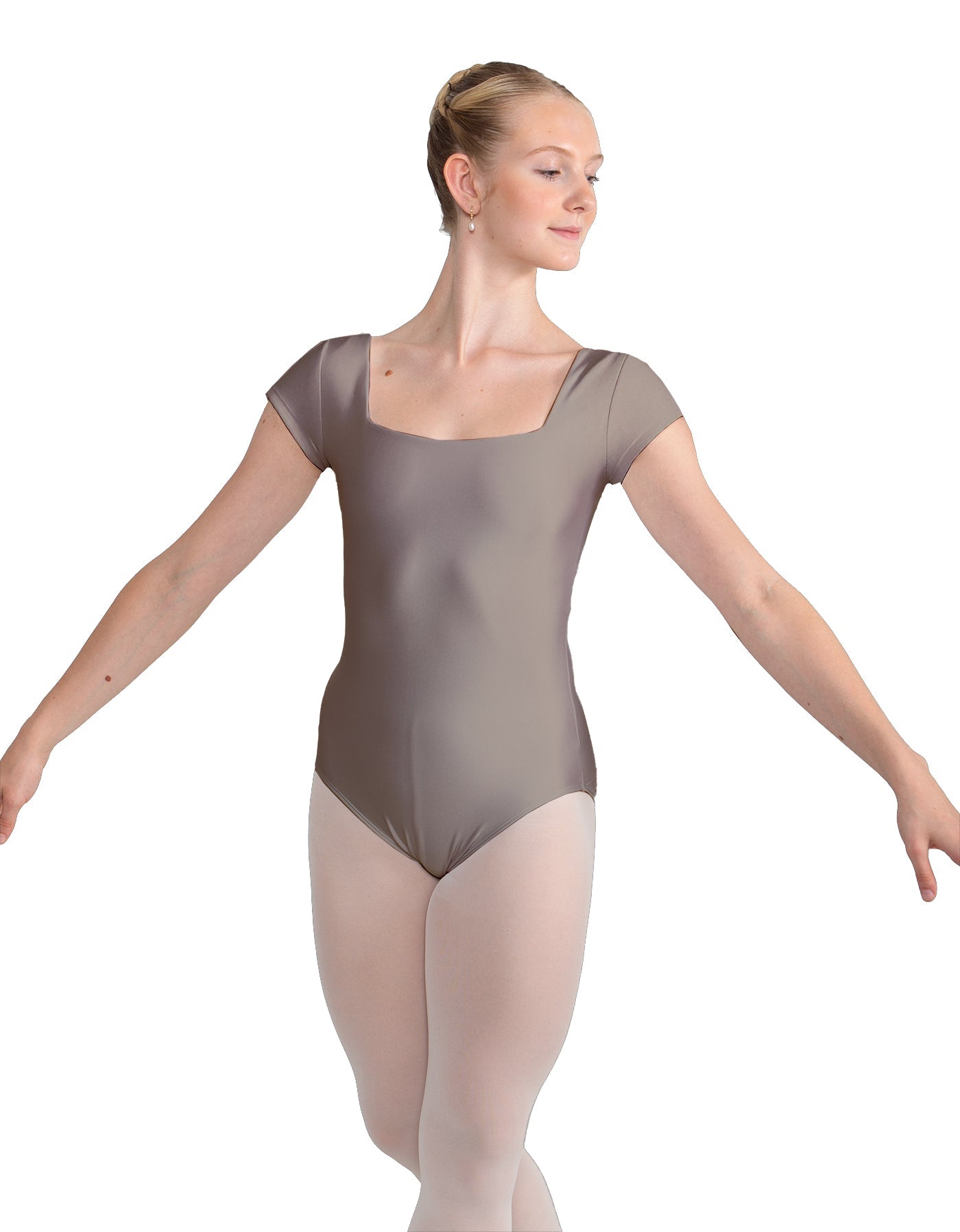 Solid Lycra Cap Sleeve Square Neck Leotard