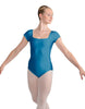 Solid Lycra Cap Sleeve Square Neck Leotard