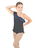 Solid Lycra One Shoulder w Ruffle w Leg Flutter Leotard