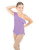 Solid Lycra One Shoulder w Ruffle w Leg Flutter Leotard