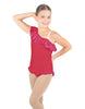 Solid Lycra One Shoulder w Ruffle w Leg Flutter Leotard