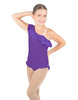 Solid Lycra One Shoulder w Ruffle w Leg Flutter Leotard