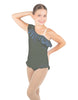 Solid Lycra One Shoulder w Ruffle w Leg Flutter Leotard