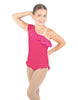 Solid Lycra One Shoulder w Ruffle w Leg Flutter Leotard
