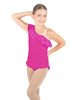 Solid Lycra One Shoulder w Ruffle w Leg Flutter Leotard