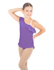Solid Lycra One Shoulder w Ruffle w Leg Flutter Leotard