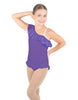 Solid Lycra One Shoulder w Ruffle w Leg Flutter Leotard
