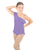 Solid Lycra One Shoulder w Ruffle w Leg Flutter Leotard