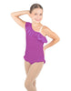 Solid Lycra One Shoulder w Ruffle w Leg Flutter Leotard