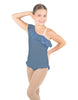 Solid Lycra One Shoulder w Ruffle w Leg Flutter Leotard
