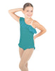 Solid Lycra One Shoulder w Ruffle w Leg Flutter Leotard