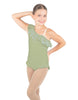 Solid Lycra One Shoulder w Ruffle w Leg Flutter Leotard