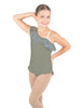 Solid Lycra One Shoulder w Ruffle w Leg Flutter Leotard
