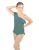 Solid Lycra One Shoulder w Ruffle w Leg Flutter Leotard
