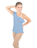 Solid Lycra One Shoulder w Ruffle w Leg Flutter Leotard