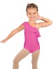 Solid Lycra One Shoulder w Ruffle Leotard