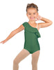 Solid Lycra One Shoulder w Ruffle Leotard