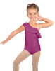 Solid Lycra One Shoulder w Ruffle Leotard
