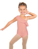 Solid Lycra One Shoulder w Ruffle Leotard
