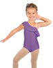 Solid Lycra One Shoulder w Ruffle Leotard