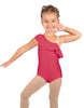 Solid Lycra One Shoulder w Ruffle Leotard