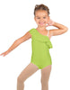 Solid Lycra One Shoulder w Ruffle Leotard