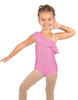 Solid Lycra One Shoulder w Ruffle Leotard