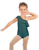 Solid Lycra One Shoulder w Ruffle Leotard