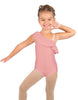 Solid Lycra One Shoulder w Ruffle Leotard