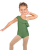 Solid Lycra One Shoulder w Ruffle Leotard