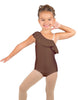 Solid Lycra One Shoulder w Ruffle Leotard