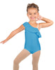 Solid Lycra One Shoulder w Ruffle Leotard