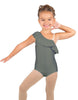 Solid Lycra One Shoulder w Ruffle Leotard