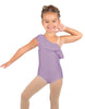 Solid Lycra One Shoulder w Ruffle Leotard