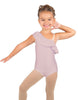 Solid Lycra One Shoulder w Ruffle Leotard