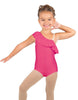 Solid Lycra One Shoulder w Ruffle Leotard